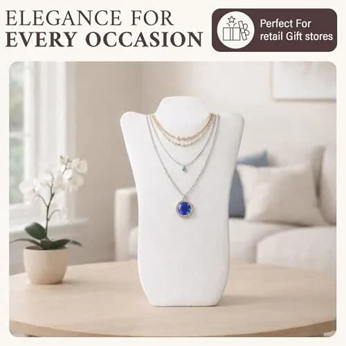 RJ Displays Velvet Necklace Jewelry Display Stand Holder 36cm (14") | Organizes Necklaces for Retail & Personal Use thumbnail 4
