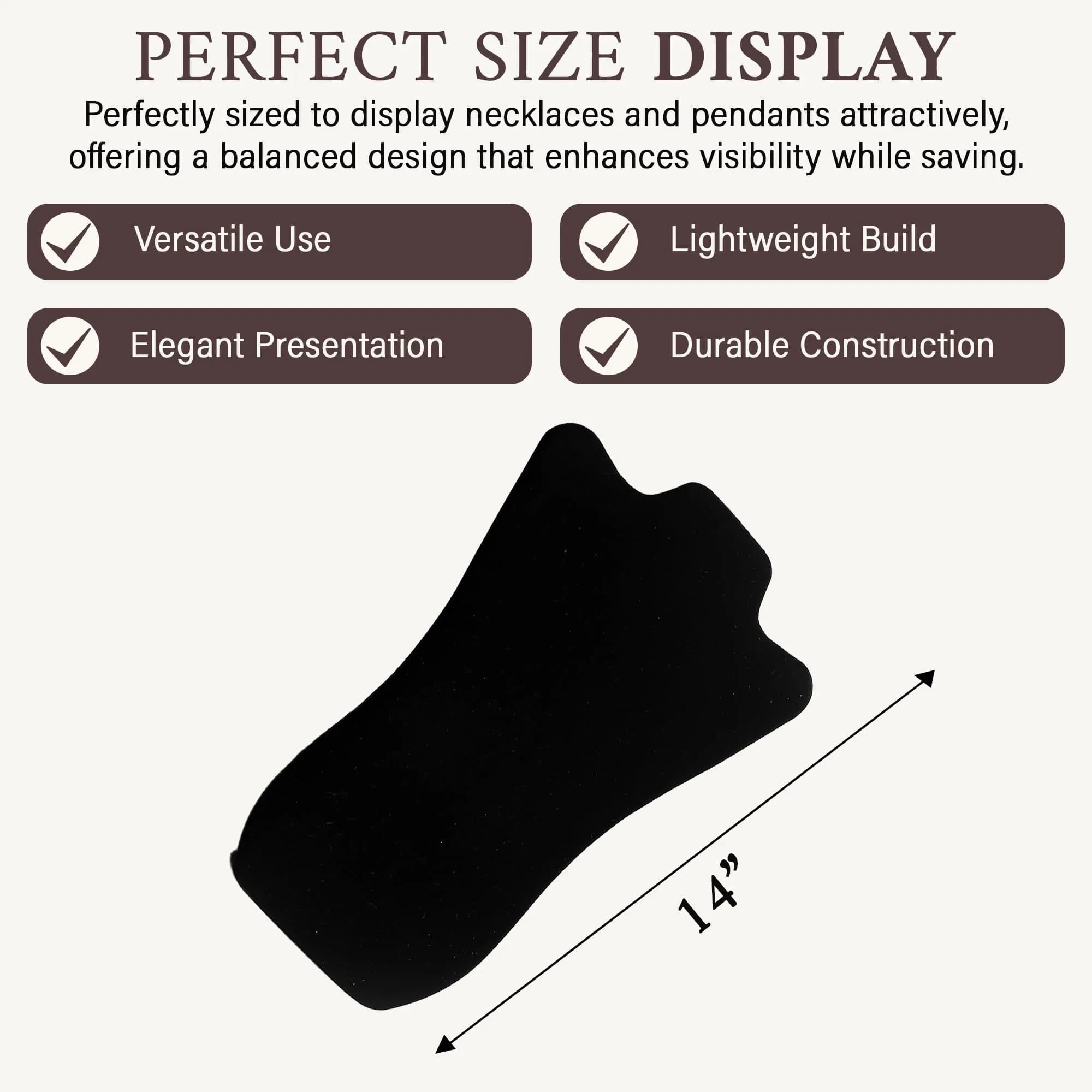 RJ Displays Velvet Necklace Jewelry Display Stand Holder 36cm (14") | Organizes Necklaces for Retail & Personal Use - view 6