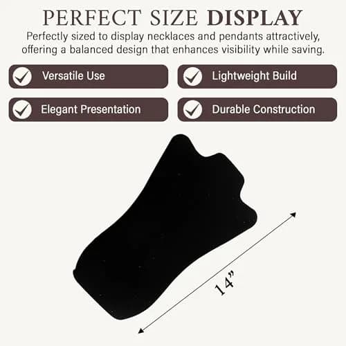 RJ Displays Velvet Necklace Jewelry Display Stand Holder 36cm (14") | Organizes Necklaces for Retail & Personal Use thumbnail 6