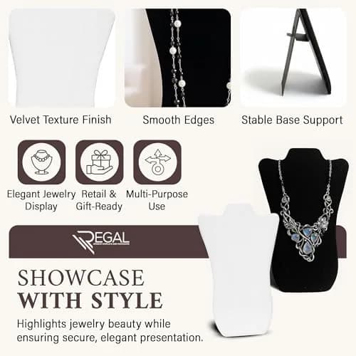 RJ Displays Velvet Necklace Jewelry Display Stand Holder 36cm (14") | Organizes Necklaces for Retail & Personal Use thumbnail 3