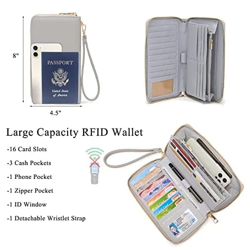 Idesort Large Hobo Purse and Wallet Set for Women — Grey, 3-Piece Set | Water & Fade Resistant Synthetic Leather thumbnail 2