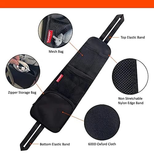 Luckybay Car Seat Side Organizer 16.5" × 5.5" | Universal Fit for Cars & SUVs, Waterproof, Durable thumbnail 4