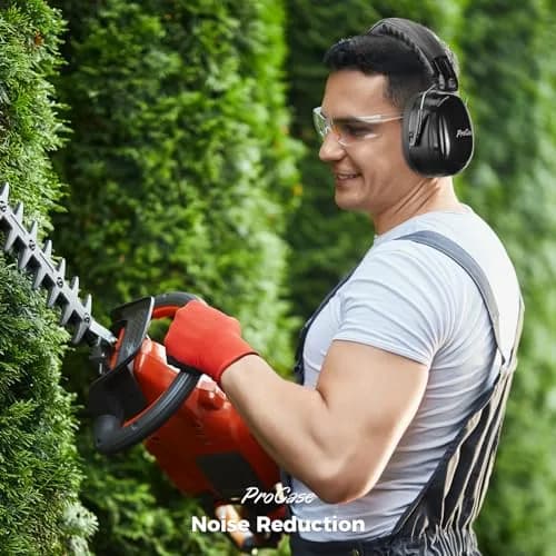 ProCase NRR 32dB Safety Earmuffs, Hearing Protection for Adults & Kids | Foldable Noise Reduction Earmuffs with Comfortable Fit for Shooting, Construction, Mowing and Sensory Support-Black thumbnail 9