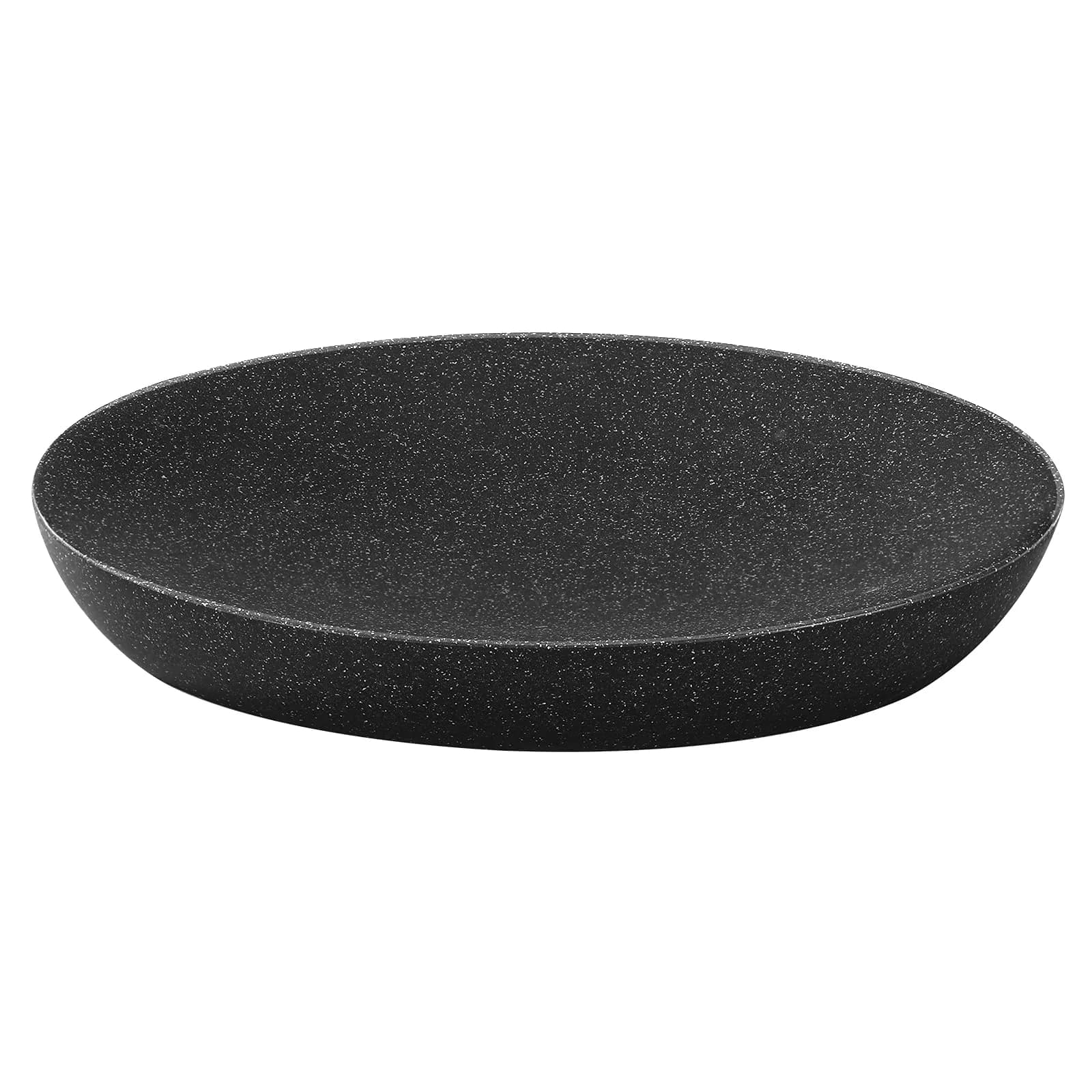 Luxspire Oval Soap Dish Resin Drainage Holder Gravel Black | Stylish & Durable Bathroom Accessory