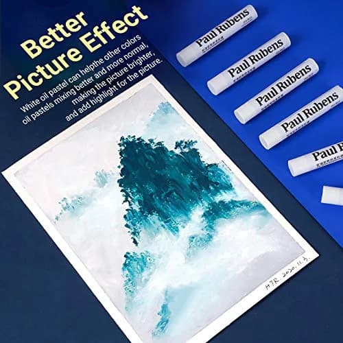Paul Rubens White Oil Pastels 6 Count (Pack of 1) | Pure White Pigment for Highlights & Mixing thumbnail 5