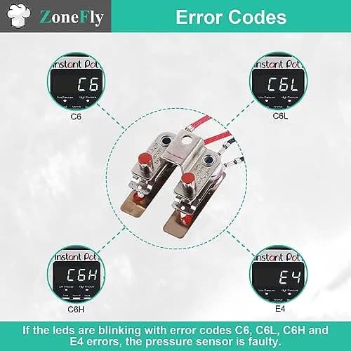 ZoneFly Pressure Sensor Switch for Instant Pot Duo 6 Qt | Replaces C6/E4 Error Codes thumbnail 2