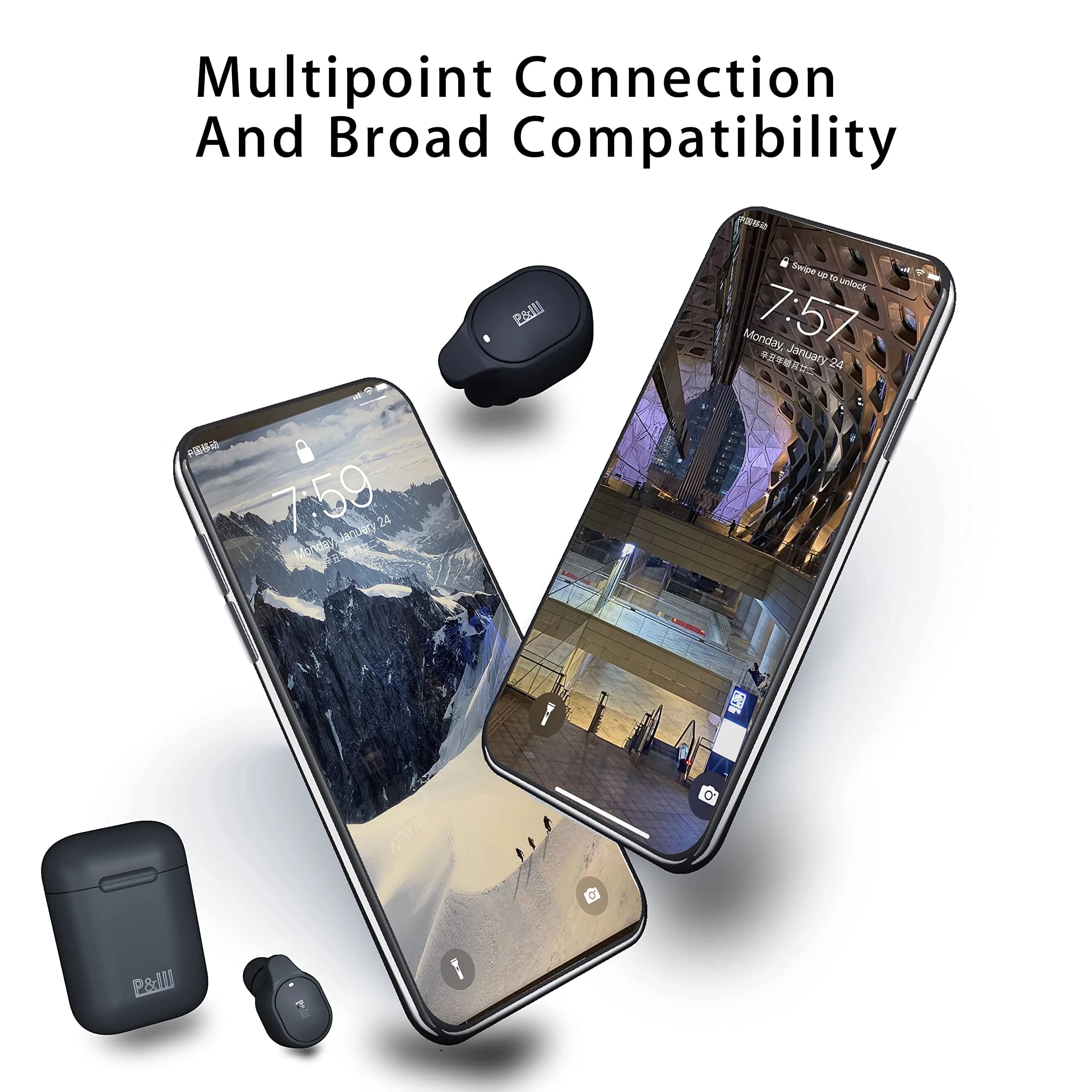 P&LLL Bluetooth Mini Earbud Wireless Invisible Pro Headset with Charging Case | 8 Hrs Playtime, Noise Cancelling - view 4