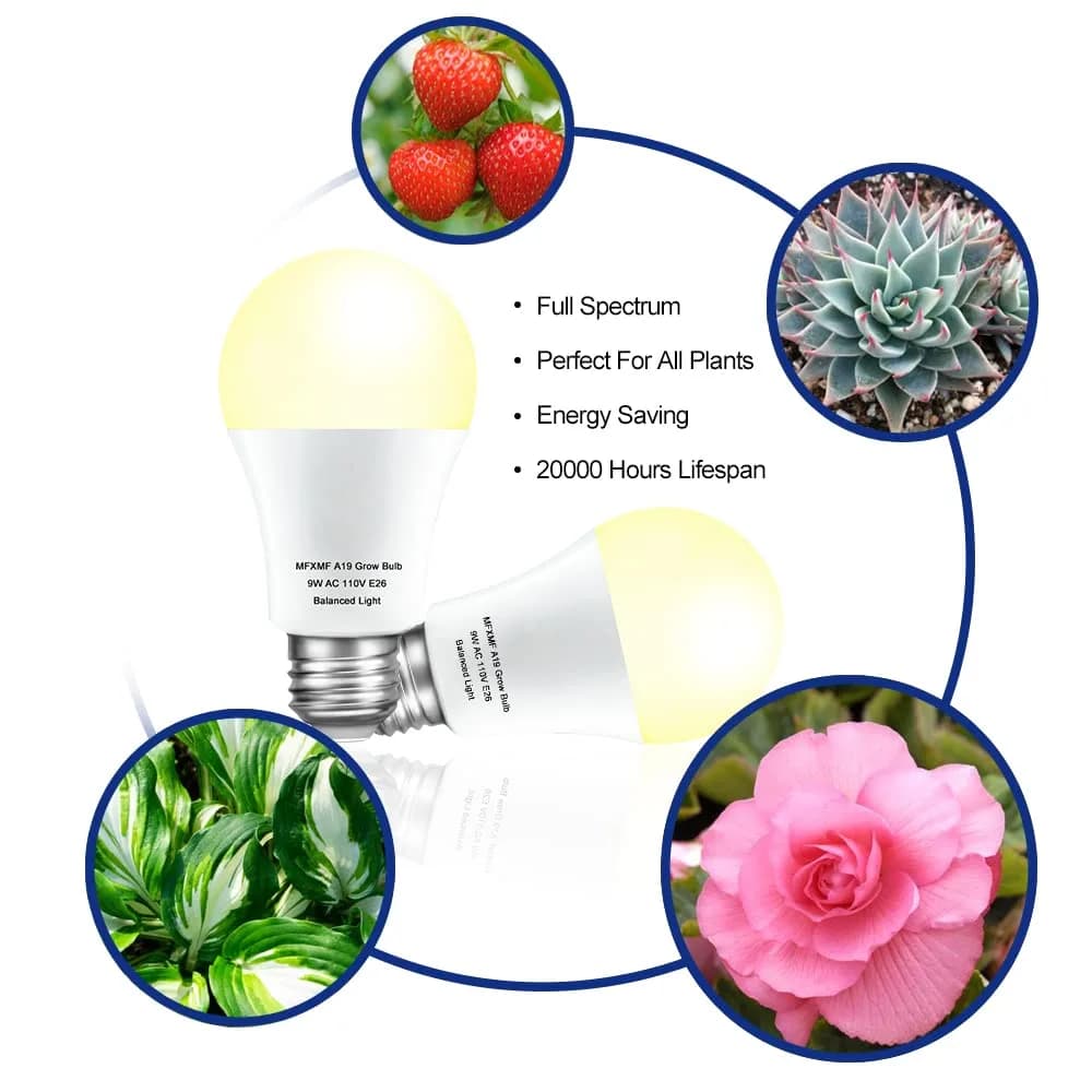 mfxmf Full Spectrum LED Grow Light Bulb 9W (Replaces 100W) - 2 Count Pack - view 4