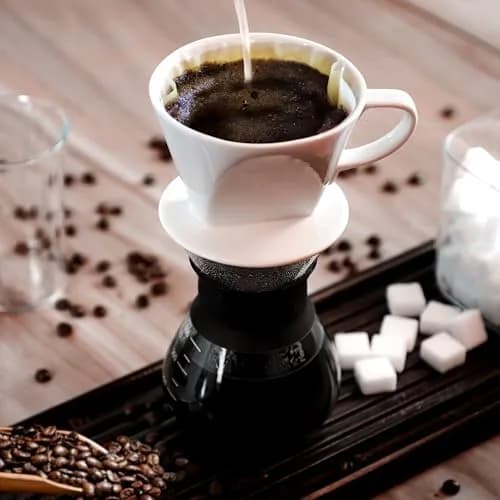 LHUKSGF Pour Over Ceramic Coffee Dripper 300ml | Handcrafted Ceramic Coffee Maker for Fresh Brew thumbnail 2