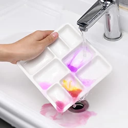 MEEDEN Ceramic Watercolor Paint Palette: 8-Well Artist Mixing Tray 7x7 | Durable, Lightweight & Easy to Clean thumbnail 5