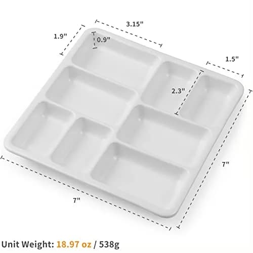 MEEDEN Ceramic Watercolor Paint Palette: 8-Well Artist Mixing Tray 7x7 | Durable, Lightweight & Easy to Clean thumbnail 2
