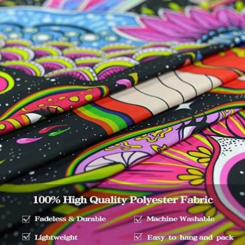 Lunerfex Pink Mushroom Floral Tapestry 50×60 Inches | Vibrant Artistic Wall Decor for Bedroom & Living Room thumbnail 5