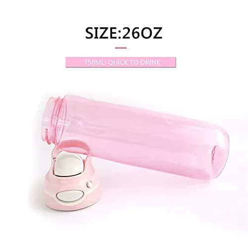 DEARART Clear 750ml (26oz) Water Bottle with Flip Top Lid | Leakproof & BPA-Free for Gym, Travel, Office thumbnail 5