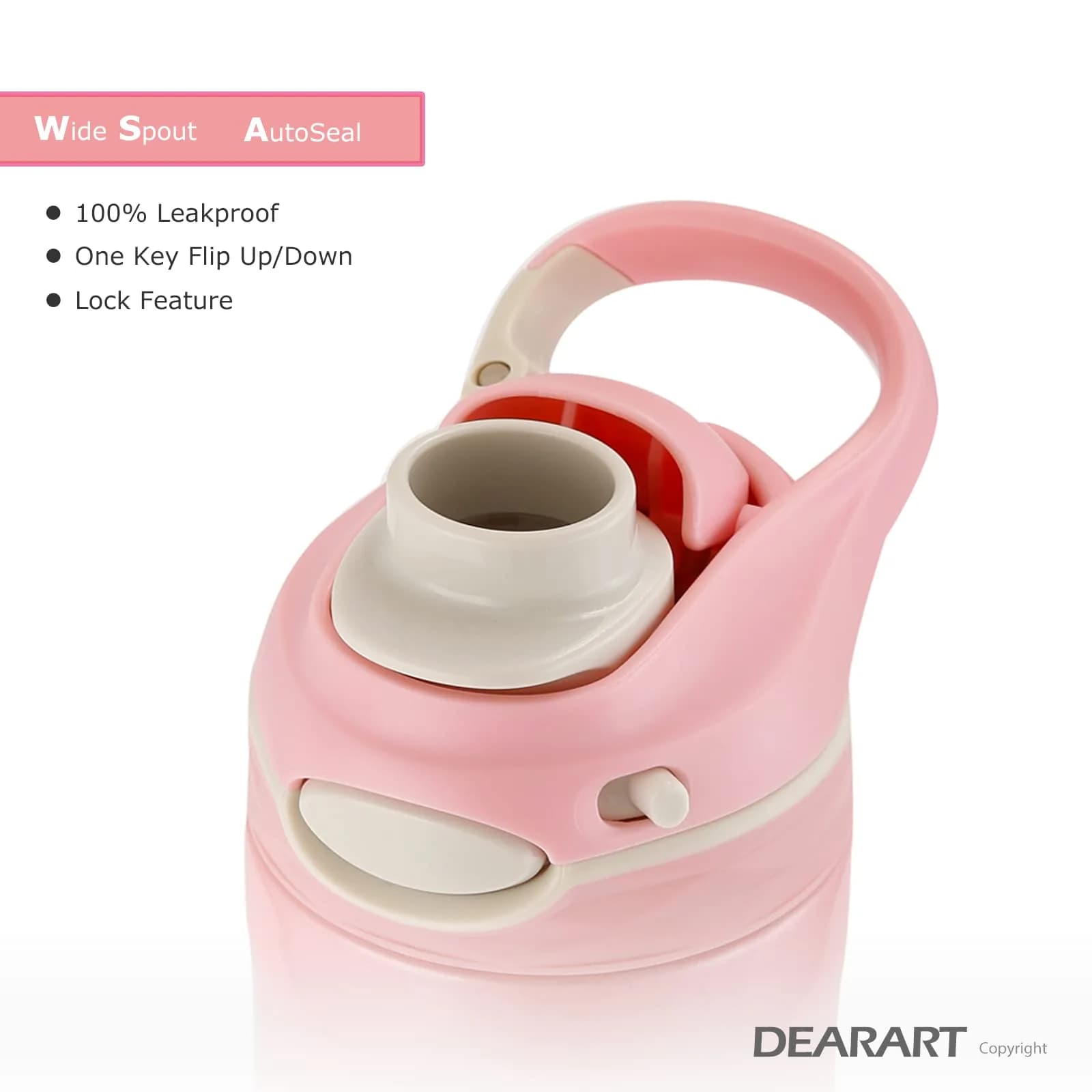 DEARART Clear 750ml (26oz) Water Bottle with Flip Top Lid | Leakproof & BPA-Free for Gym, Travel, Office - view 4