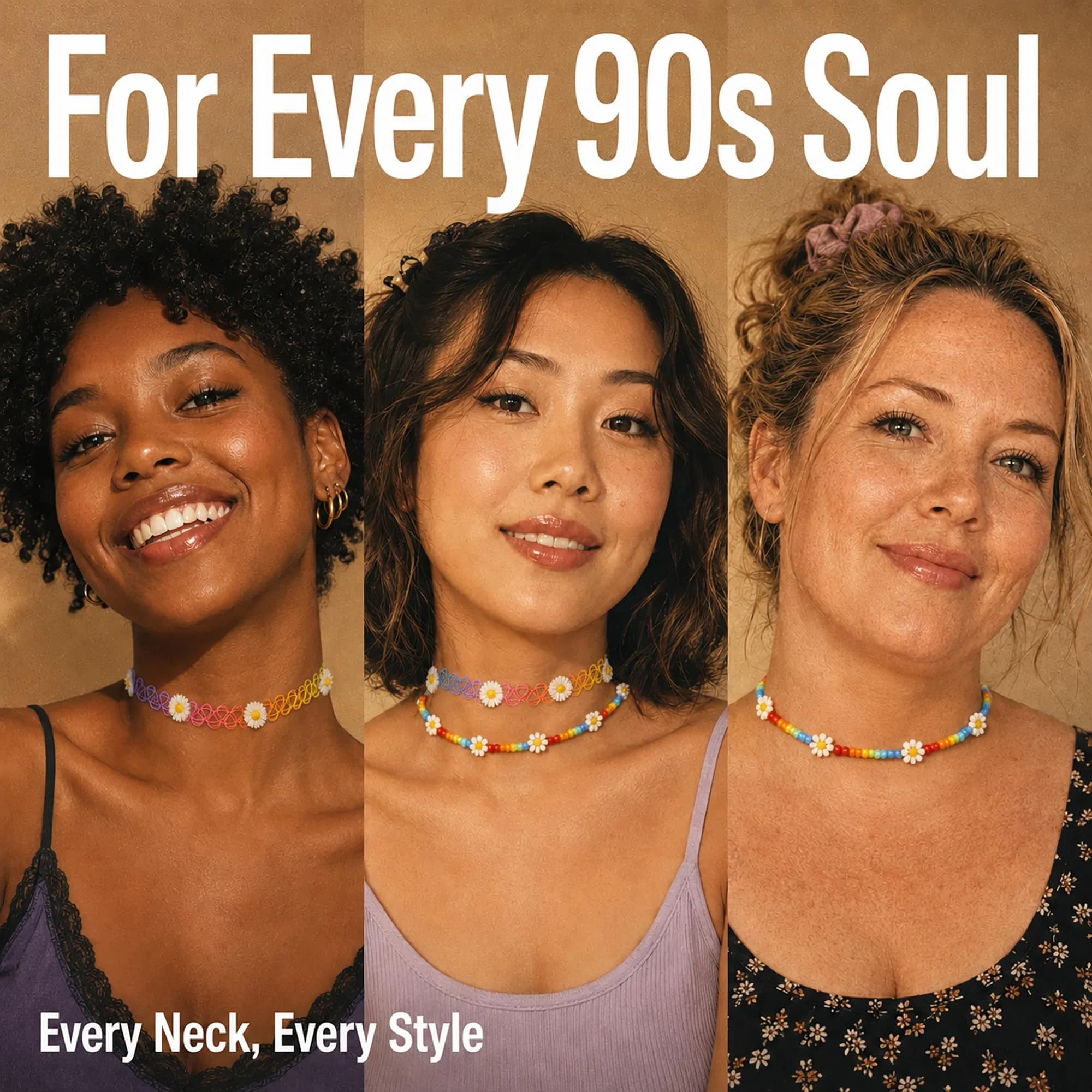 BodyJ4You 2PC 90s Choker Necklace for Women - Rainbow Boho Y2K Charm | Versatile Retro Accessory thumbnail 6