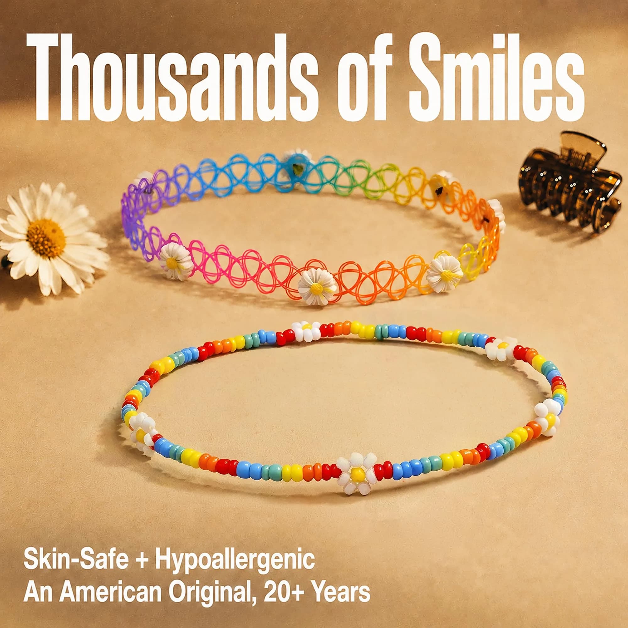 BodyJ4You 2PC 90s Choker Necklace for Women - Rainbow Boho Y2K Charm | Versatile Retro Accessory thumbnail 8
