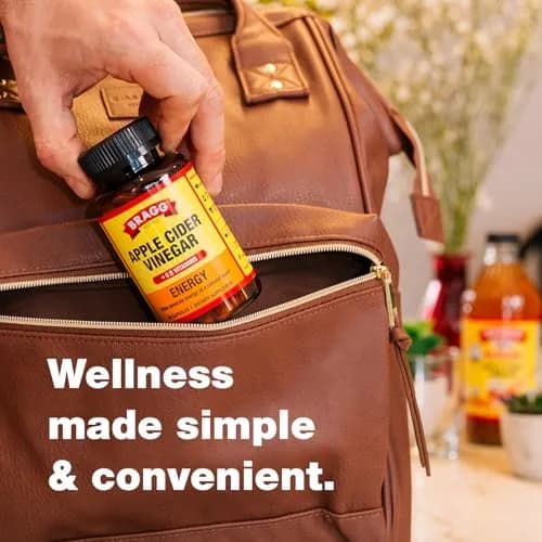 Bragg Energy Apple Cider Vinegar Capsules with B Vitamins - 90 Count (Pack of 1) | Cellular Energy Production thumbnail 3