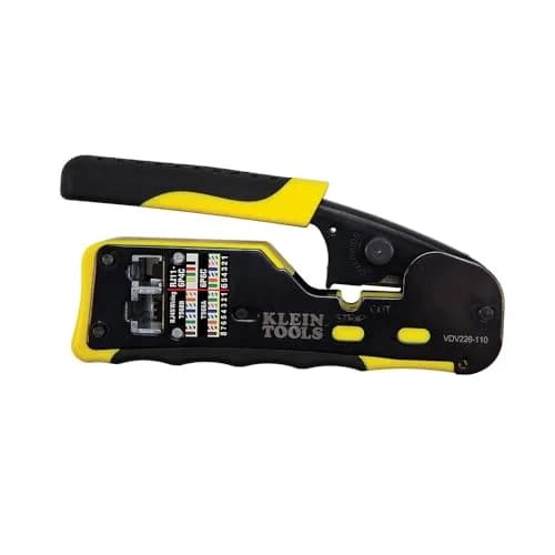 Klein Tools Ratcheting Data Cable and RJ45 Crimp Tool with CAT6 Plug 50-Pack | Pass Thru Installation Tool Kit thumbnail 7