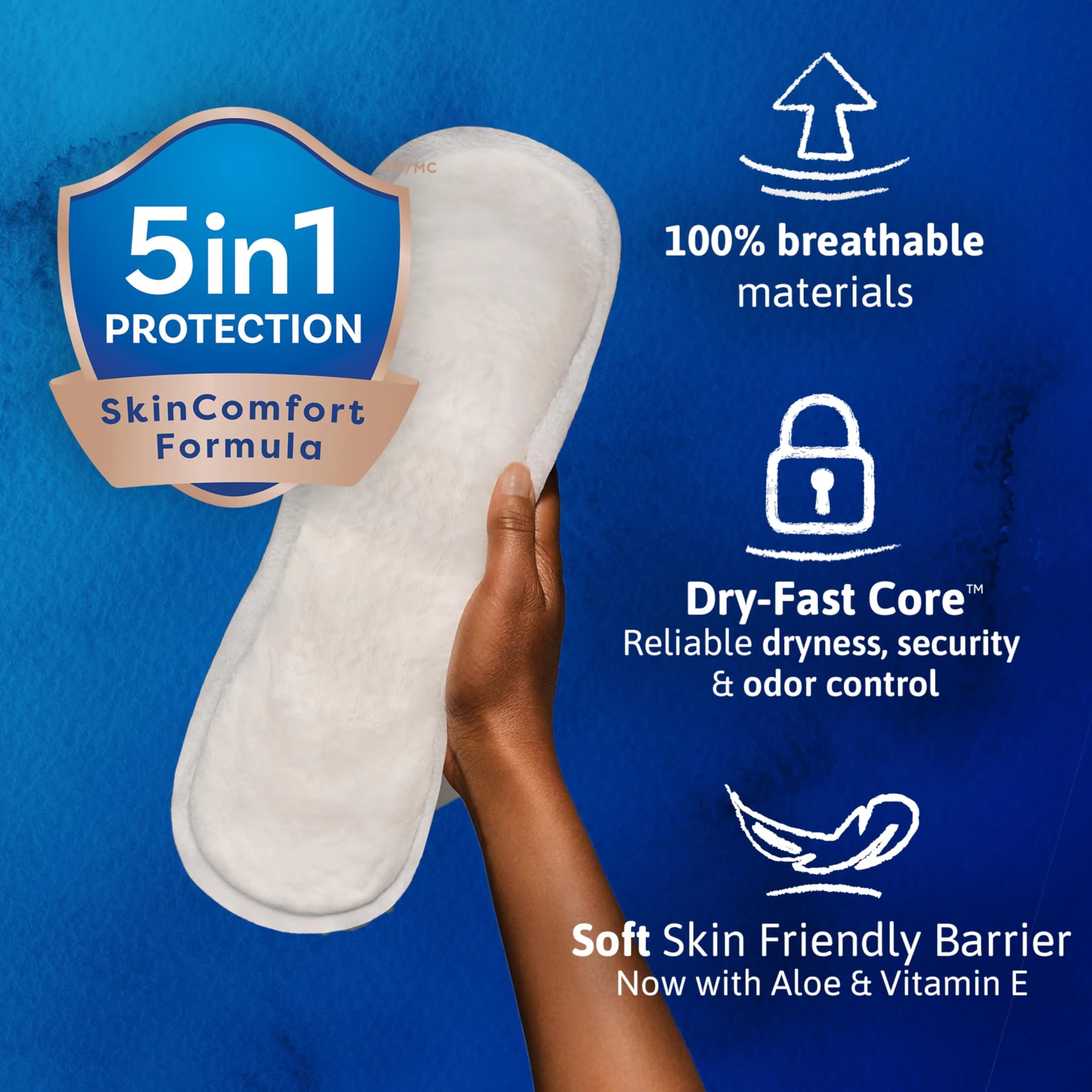 TENA Sensitive Care Moderate Incontinence Pads for Women, Regular, 216 Count | Dermatologist Tested & Hypoallergenic - view 5