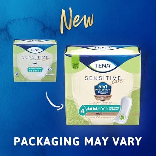 TENA Sensitive Care Moderate Incontinence Pads for Women, Regular, 216 Count | Dermatologist Tested & Hypoallergenic thumbnail 2