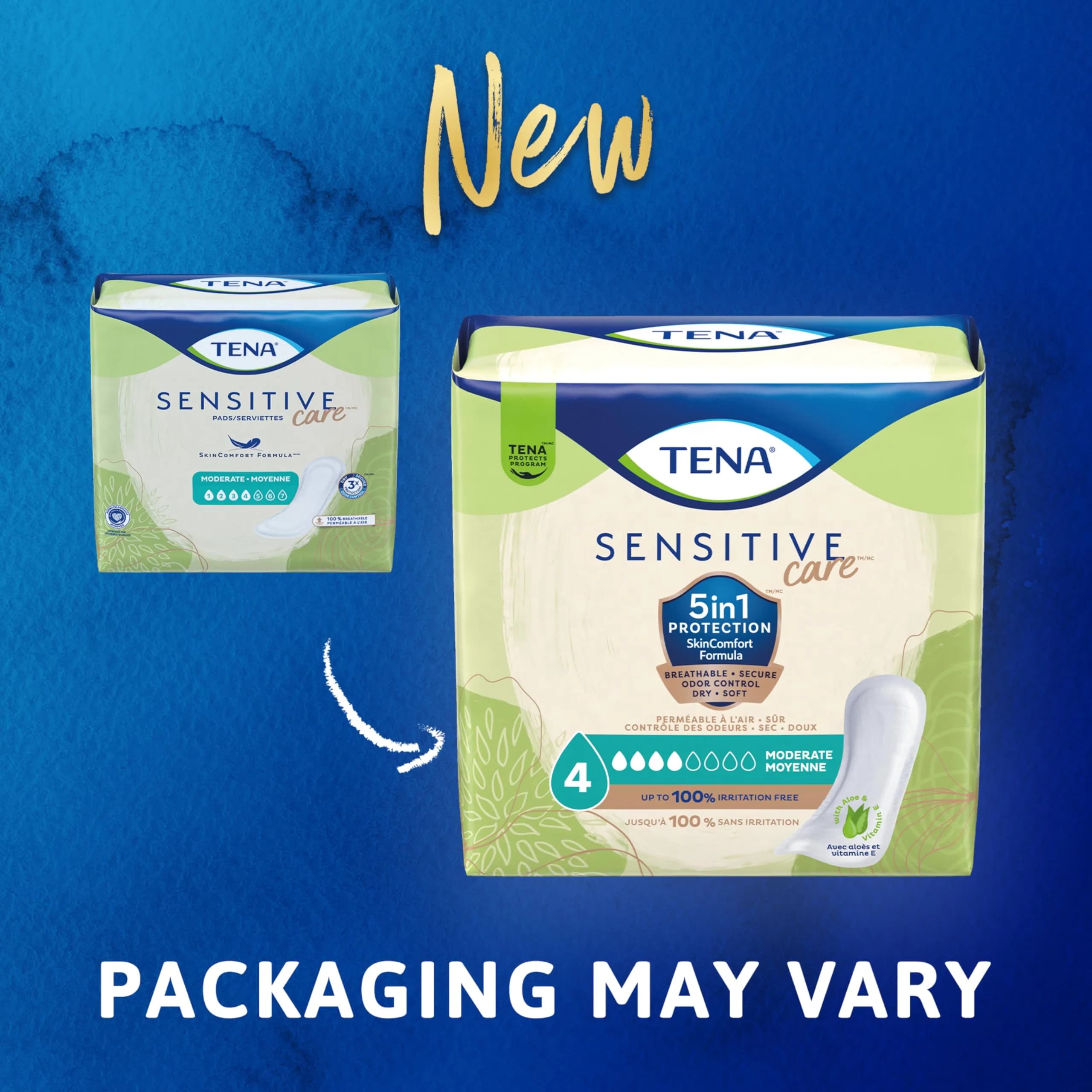 TENA Sensitive Care Moderate Incontinence Pads for Women, Regular, 216 Count | Dermatologist Tested & Hypoallergenic - view 2