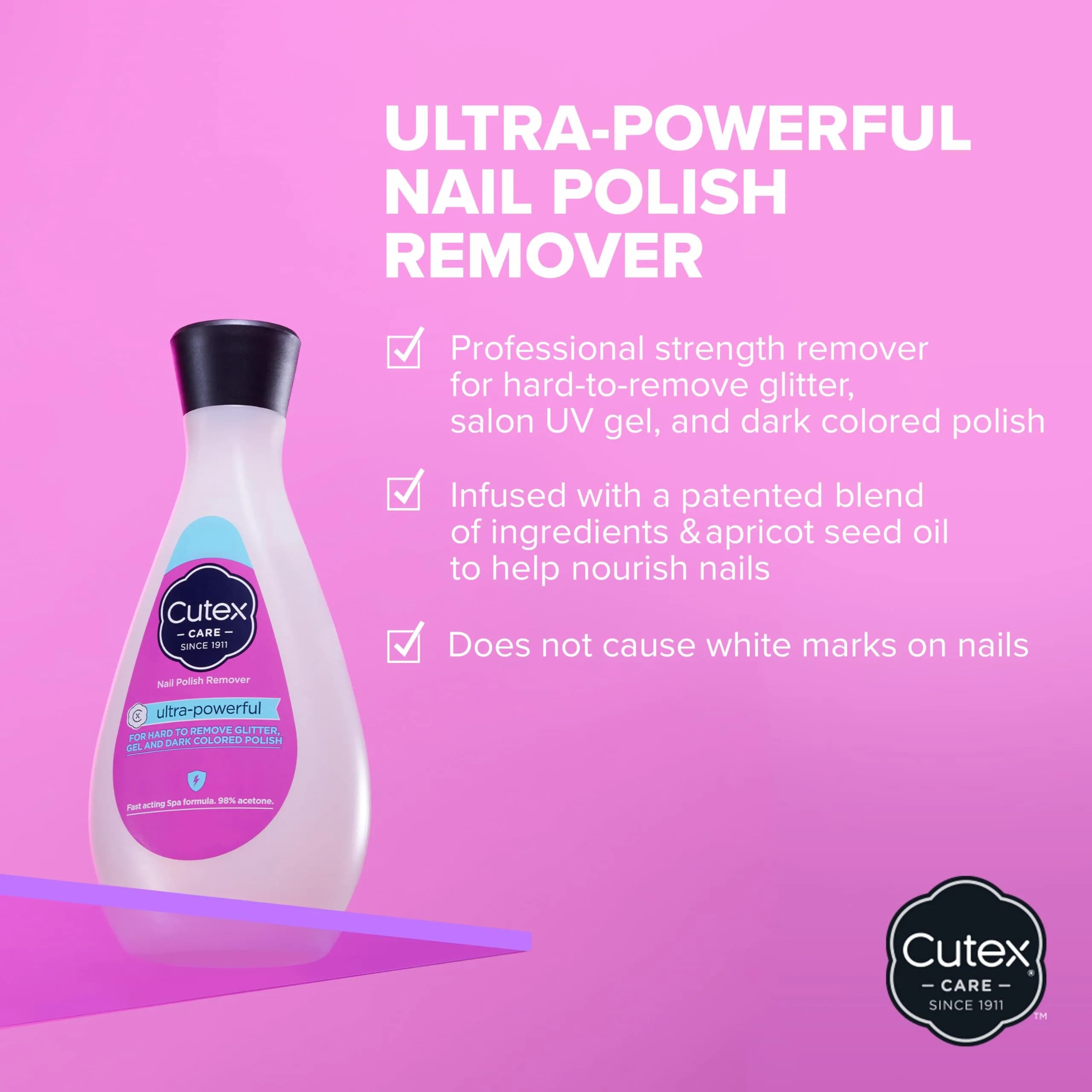 Cutex Gel Nail Polish Remover Ultra-Powerful Glitter & Dark Color Remover, 300ml (10.1 Fl Oz) | Salon Quality Formula for Tough Polishes - view 2