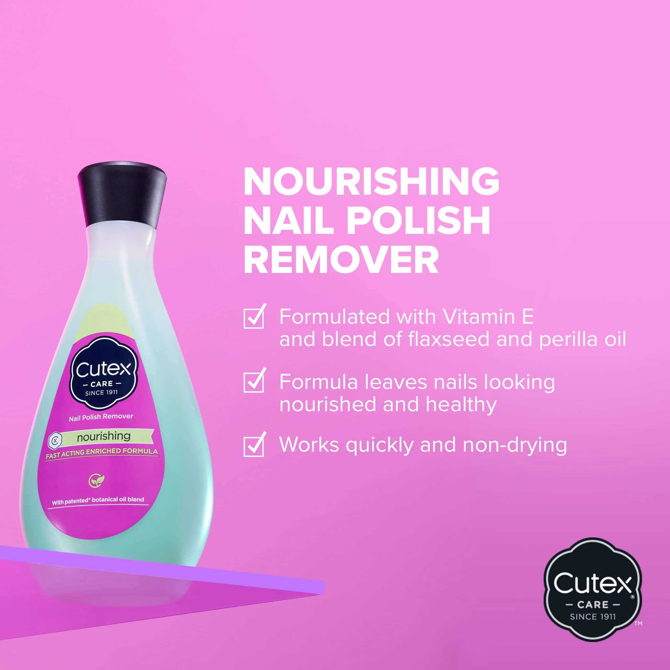 Cutex Nourishing Nail Polish Remover with Vitamin E & Apricot Oil, 10.1 fl oz (300 ml) | Healthy Nails & Spa Experience - view 2