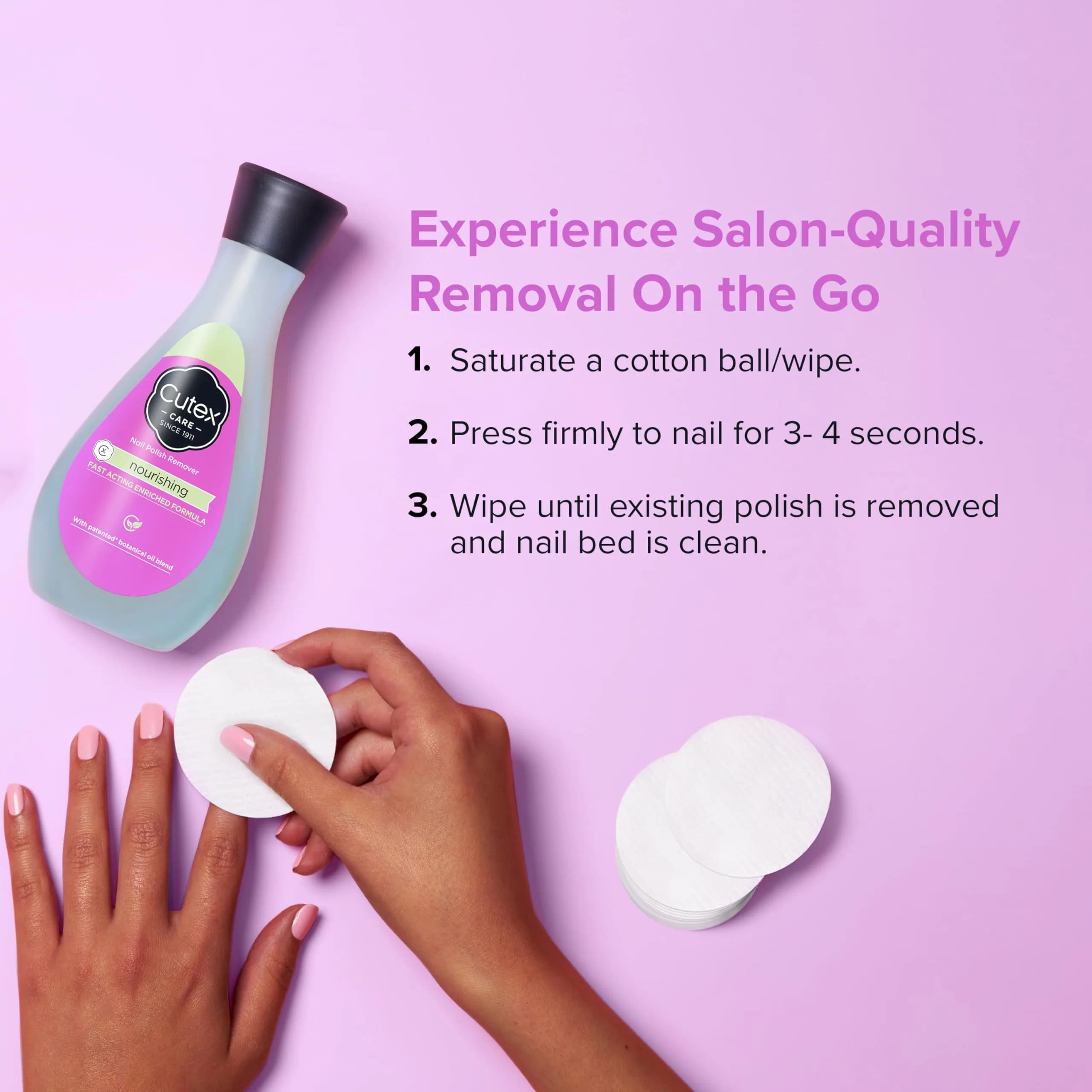 Cutex Nourishing Nail Polish Remover with Vitamin E & Apricot Oil, 10.1 fl oz (300 ml) | Healthy Nails & Spa Experience - view 4