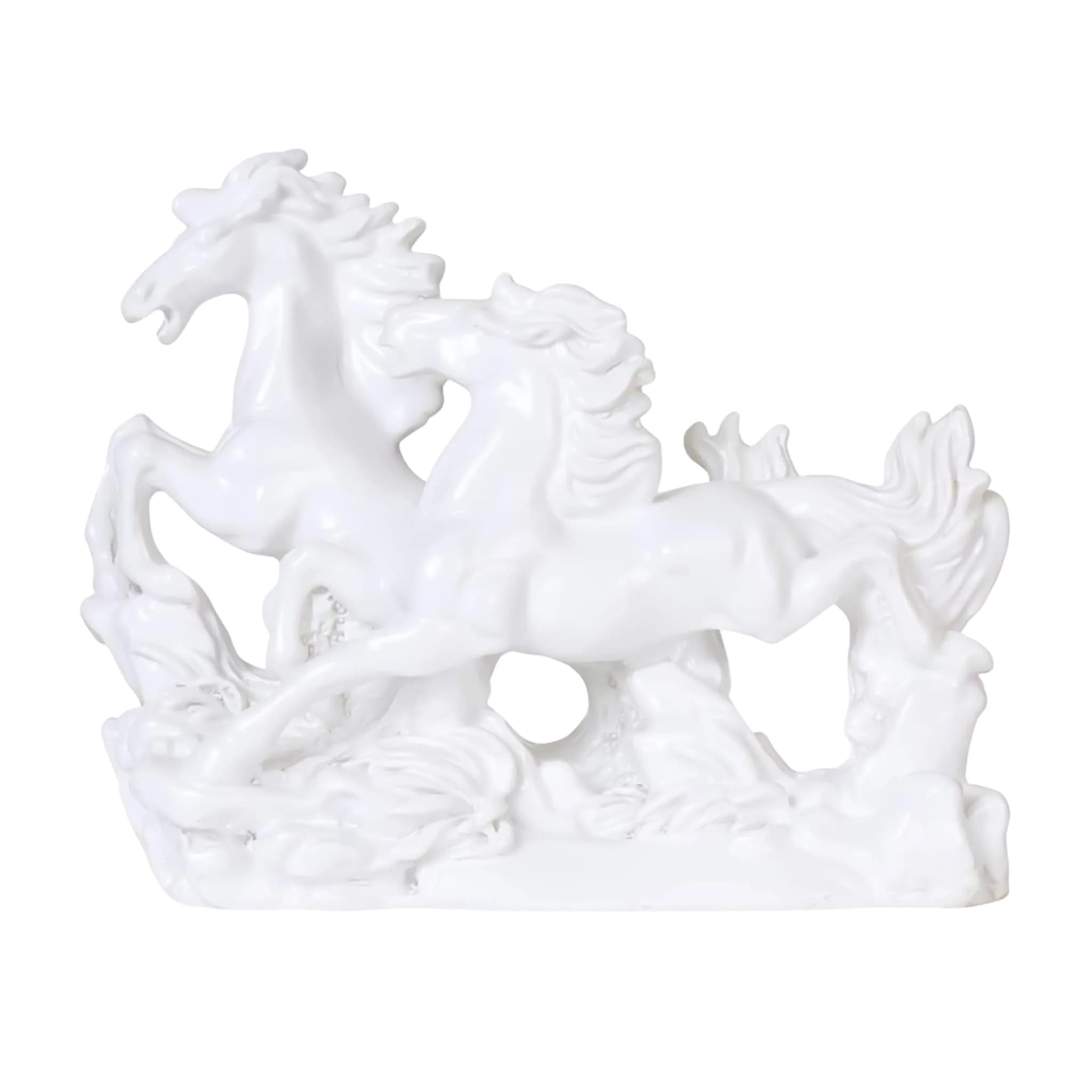 TREE MAISON CORONATING HOMES Vastu White Horse Statue 17cm (6.7in) | Success & Good Luck Home Decor - main product image