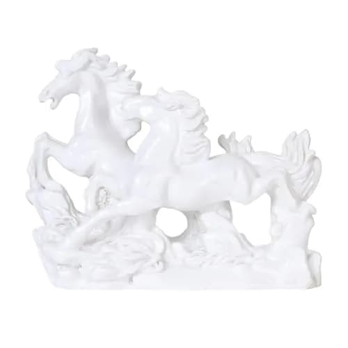 TREE MAISON CORONATING HOMES Vastu White Horse Statue 17cm (6.7in) | Success & Good Luck Home Decor thumbnail 1