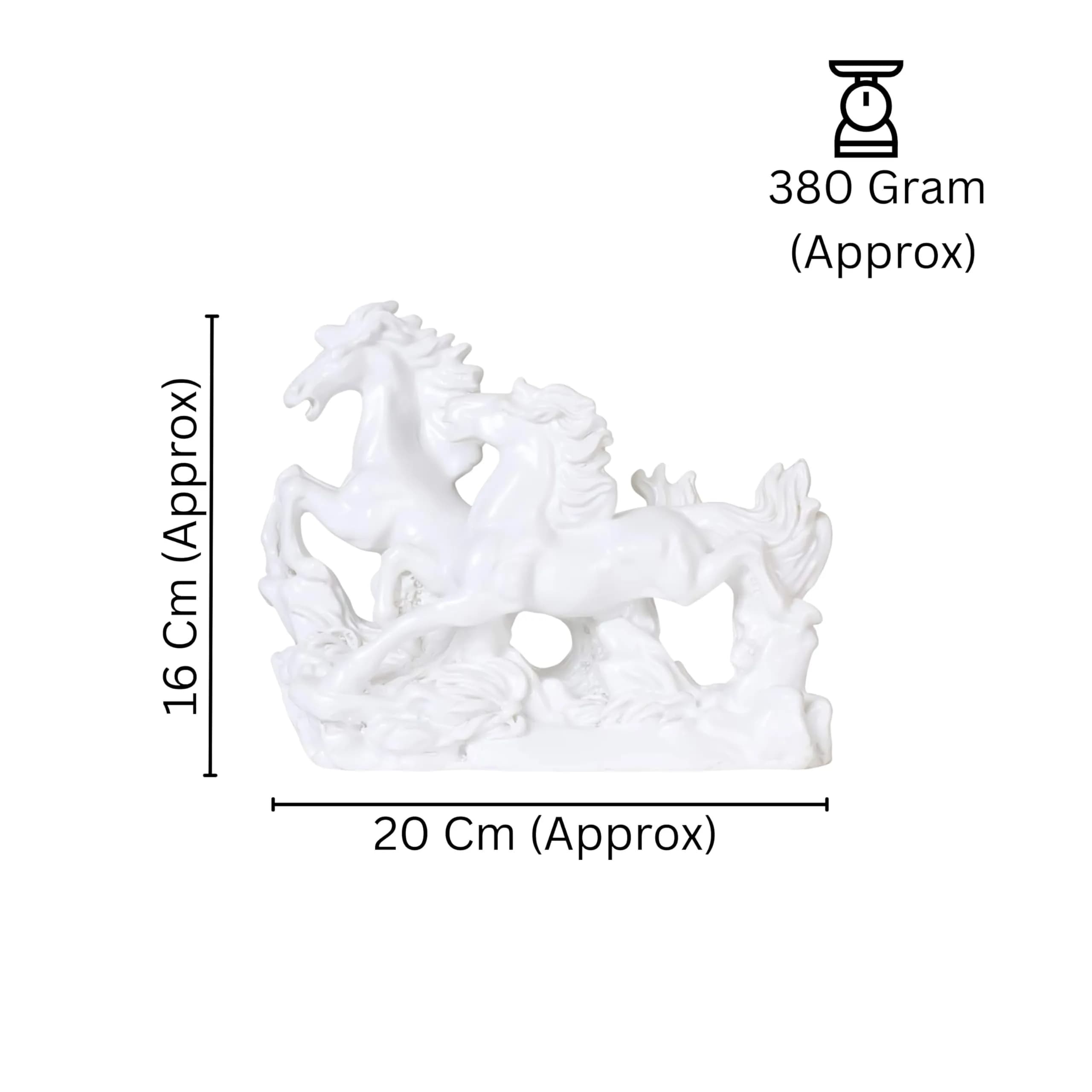 TREE MAISON CORONATING HOMES Vastu White Horse Statue 17cm (6.7in) | Success & Good Luck Home Decor - view 2
