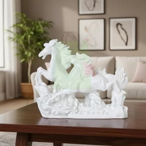 TREE MAISON CORONATING HOMES Vastu White Horse Statue 17cm (6.7in) | Success & Good Luck Home Decor thumbnail 3