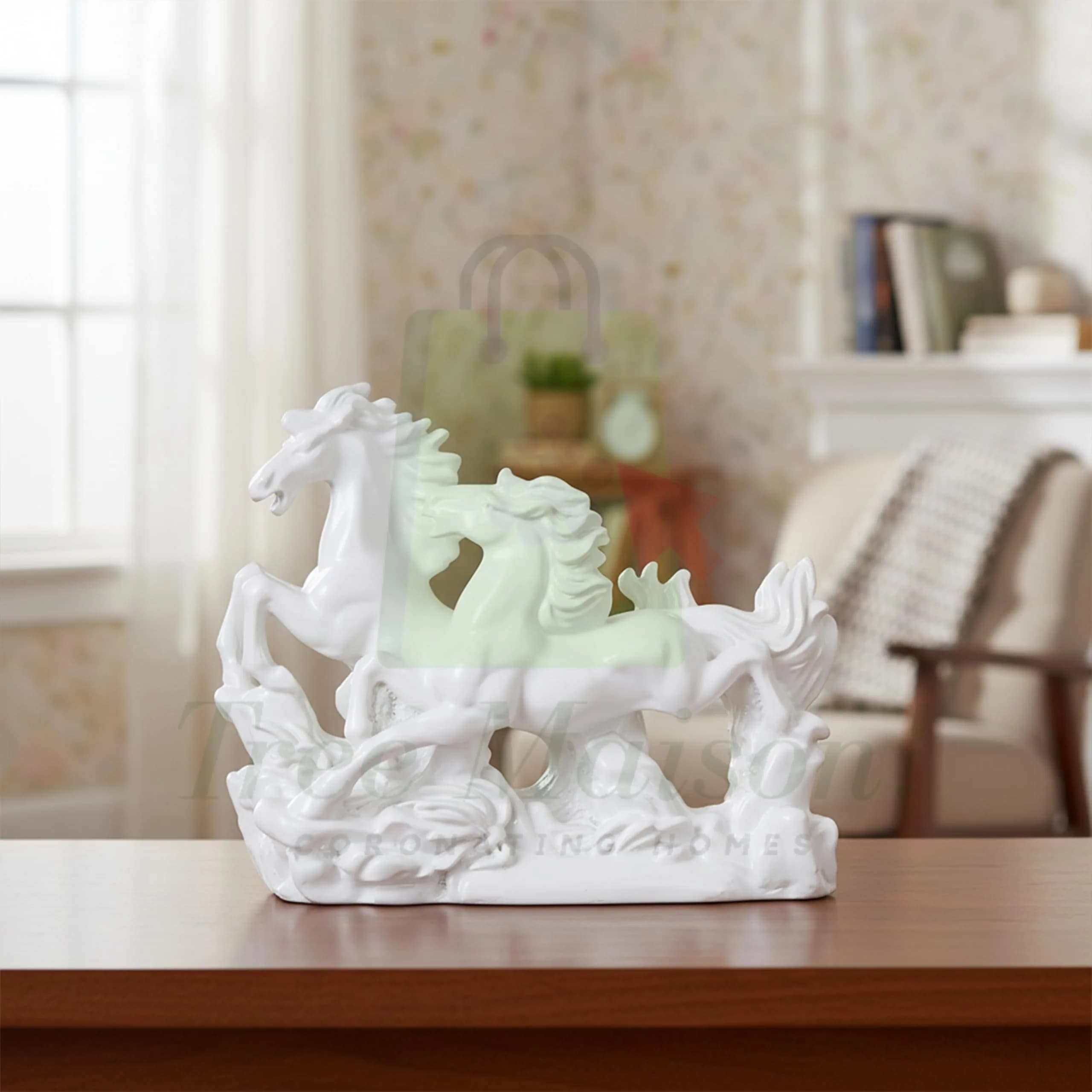 TREE MAISON CORONATING HOMES Vastu White Horse Statue 17cm (6.7in) | Success & Good Luck Home Decor - view 4
