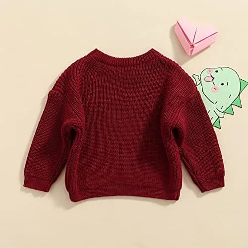 YOKJZJD Infant Toddler Baby Girl Boy Knit Sweater Pullover Long Sleeve Warm Clothes (6-9 Months) thumbnail 6