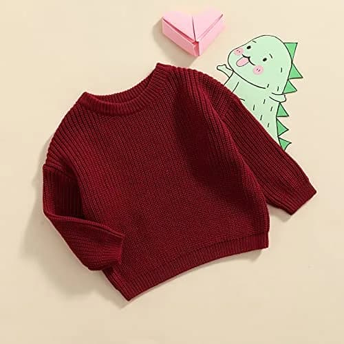 YOKJZJD Infant Toddler Baby Girl Boy Knit Sweater Pullover Long Sleeve Warm Clothes (6-9 Months) thumbnail 7