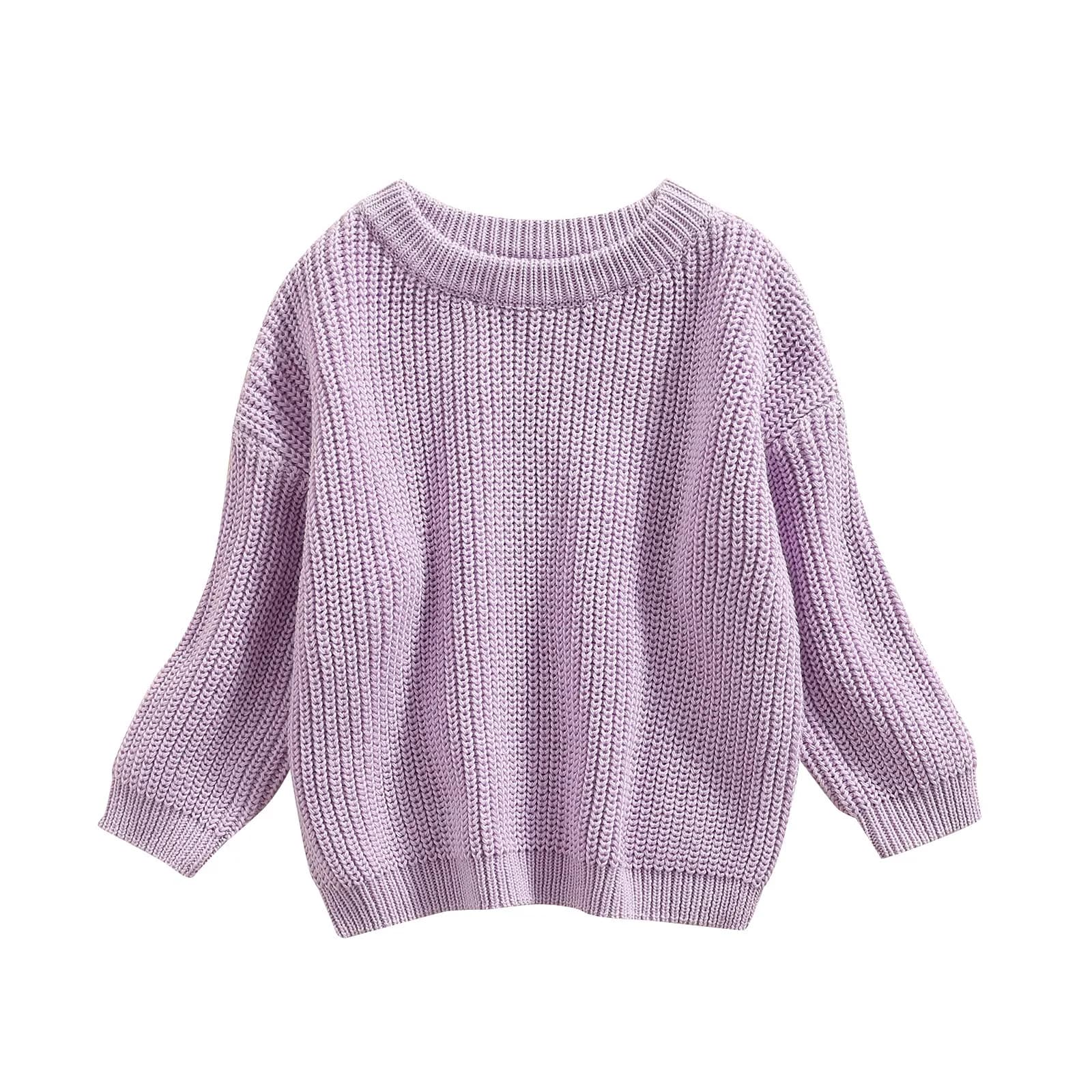 YOKJZJD Purple Sweater | Classic Knit Pullover for Infant & Toddler (6-9 Months)