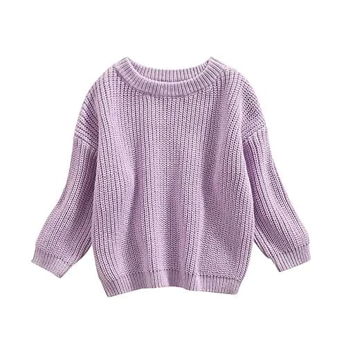 YOKJZJD Purple Sweater | Classic Knit Pullover for Infant & Toddler (6-9 Months) thumbnail 1