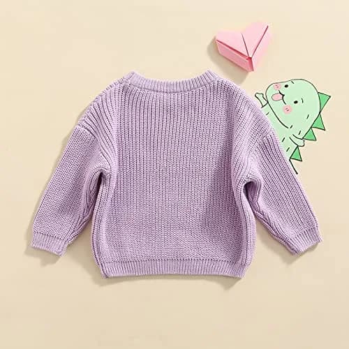 YOKJZJD Purple Sweater | Classic Knit Pullover for Infant & Toddler (6-9 Months) thumbnail 6