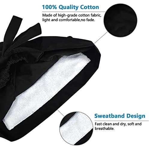 Fesciory Scrub Cap for Women Adjustable Tie Back Hat with Buttons thumbnail 4