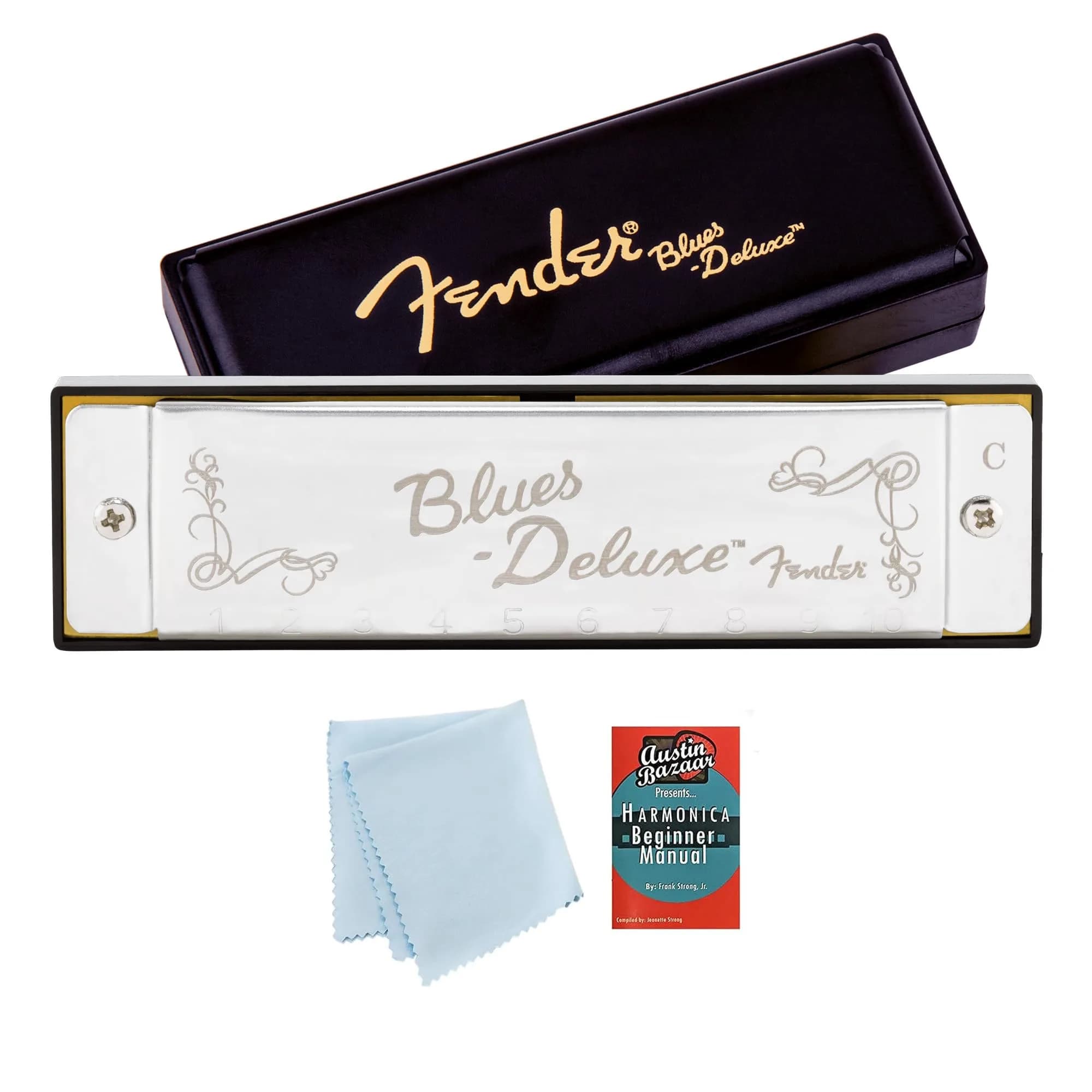 Fender Blues Deluxe Harmonica Key of C | Diatonic 10-Hole Classic Sound — Key of C