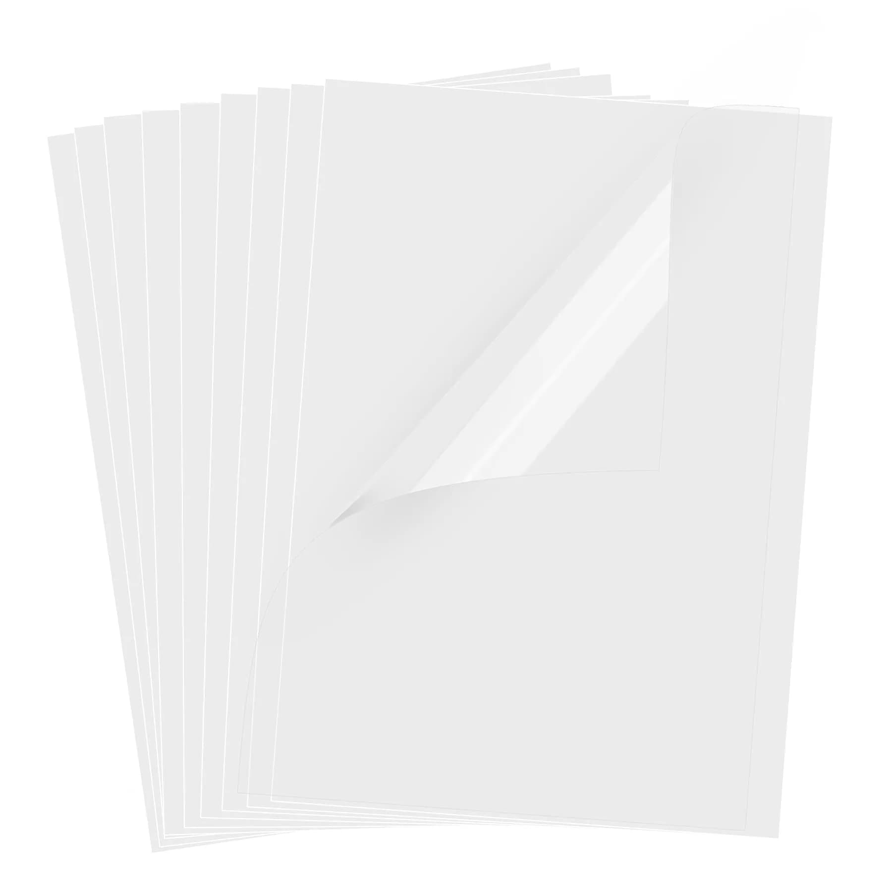 UOKHO Inkjet Transparency Film 8.5x11 inch | Clear PET Sheets for Crafts & Printing — 100% Clear