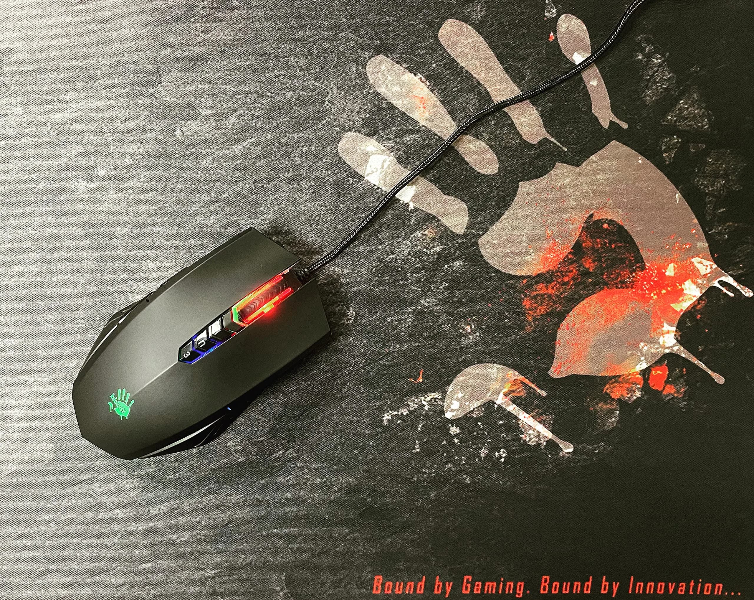 Bloody A70x Optical Gaming Mouse with Light Strike Switch & Scroll, 8000 CPI, 8 Programmable Buttons | Matte Black - view 2