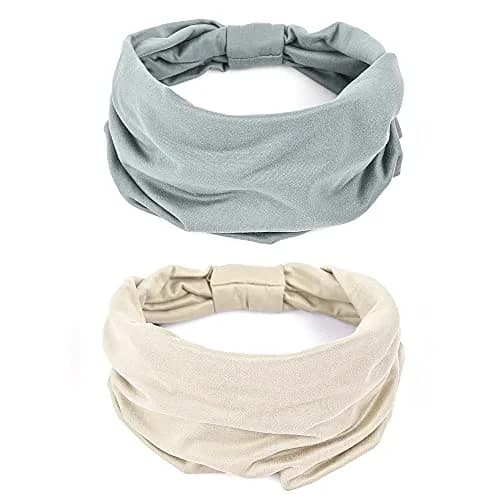 GiLi 2 Pack Wide Headbands for Women 5.5-inch | Sweat-wicking, Non Slip, Soft Cotton thumbnail 1