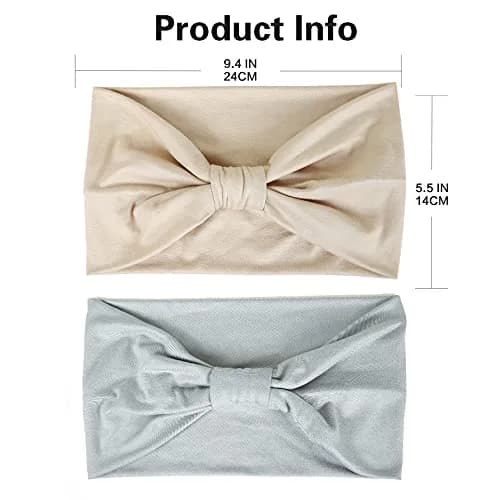GiLi 2 Pack Wide Headbands for Women 5.5-inch | Sweat-wicking, Non Slip, Soft Cotton thumbnail 4