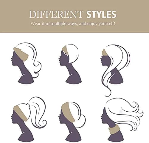 GiLi 2 Pack Wide Headbands for Women 5.5-inch | Sweat-wicking, Non Slip, Soft Cotton thumbnail 5