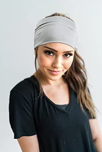 GiLi 2 Pack Wide Headbands for Women 5.5-inch | Sweat-wicking, Non Slip, Soft Cotton thumbnail 2