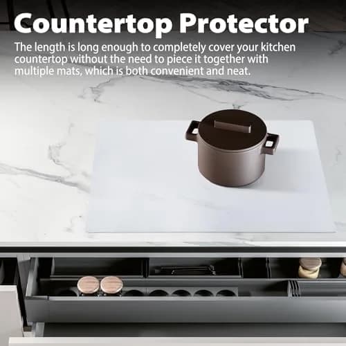 Folksy Super Kitchen Thick Silicone Counter Mat 59.4cm x 39.6cm (23.4"x15.6") | Protects Kitchen Counters from Heat and Stains thumbnail 7