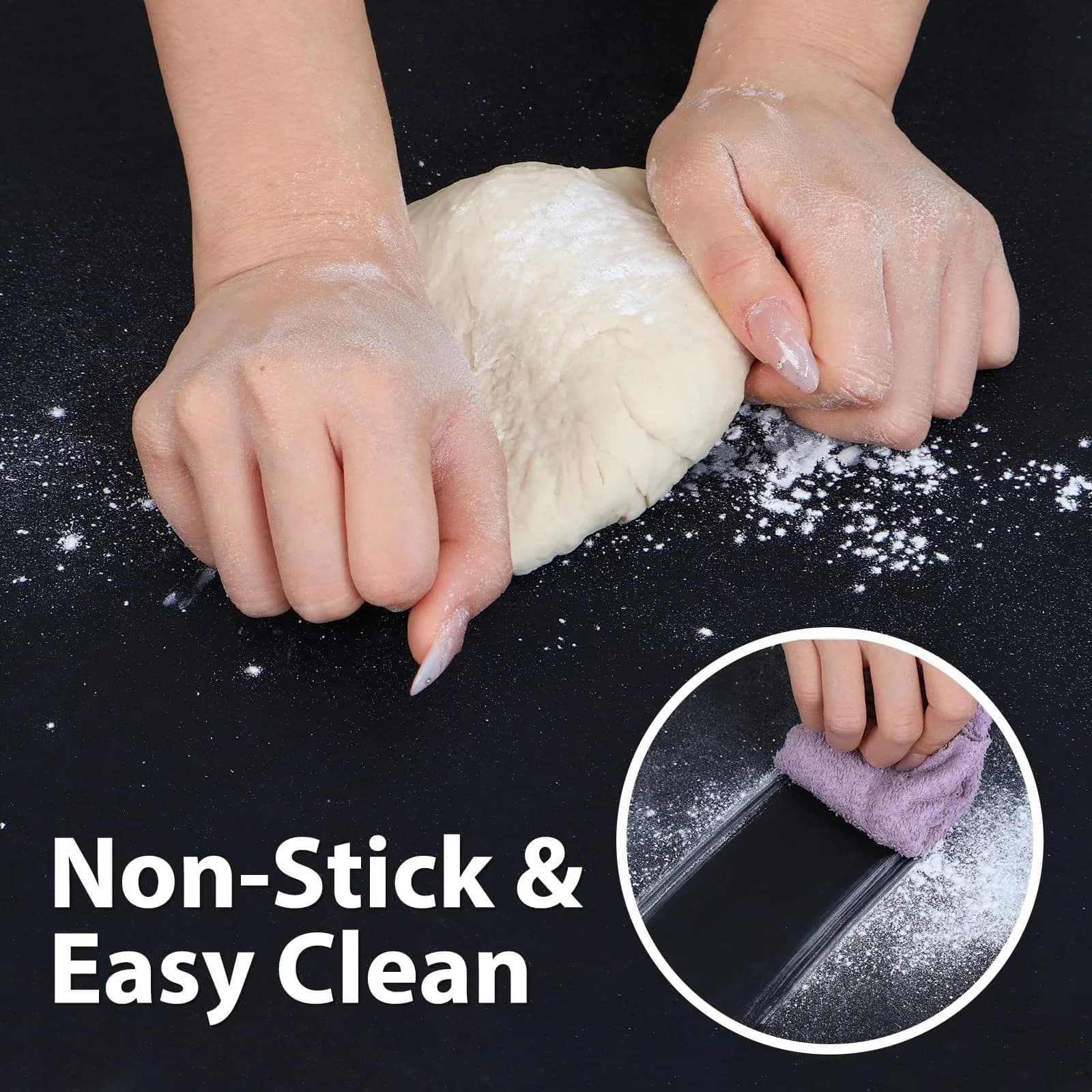 Folksy Super Kitchen Extra Large Black Silicone Baking Mat 40cm x 30cm (15.6" x 23.4") - view 3