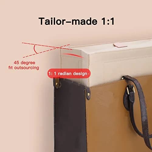 Doxo Felt Purse Organizer Insert for LV On The Go GM, With Cover, Beige | Keeps Bag Shape & Organizes Contents thumbnail 5