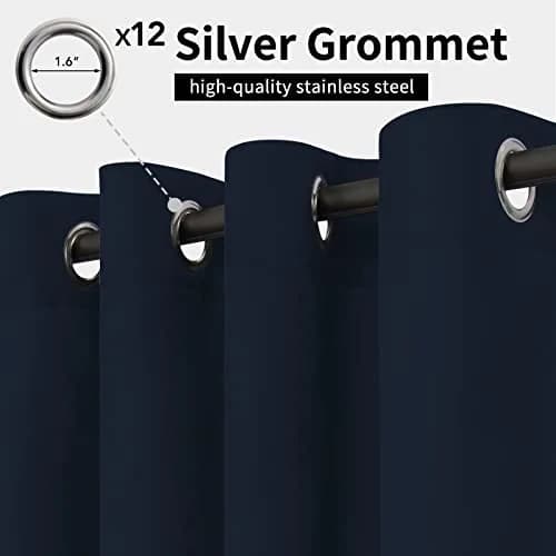 Easy-Going Outdoor Curtains for Patio 1 Panel, 110x108 inch, Navy | Waterproof, Windproof Privacy Drapes thumbnail 2